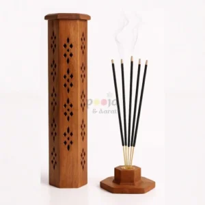 wooden temple agarbatti incense stick holder